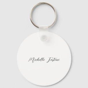 Calligraphy Name Elegant Plain Minimalist Key Ring