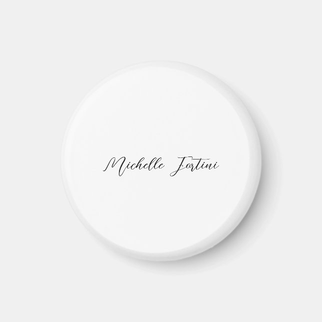 Calligraphy Name Elegant Plain Minimalist  Magnet (Front)