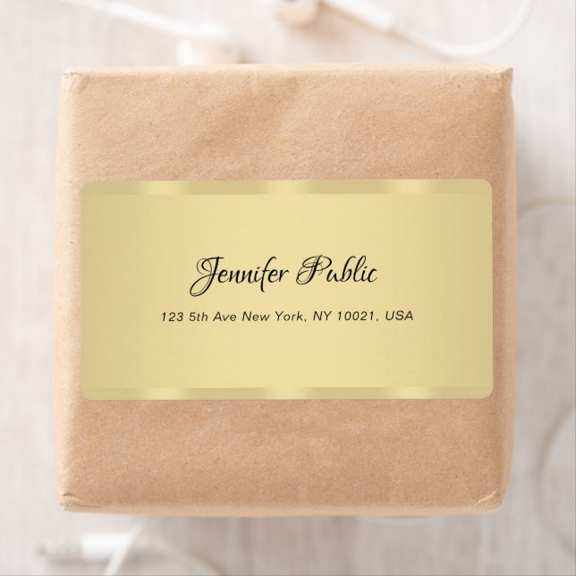 Calligraphy Name Modern Hand Script Faux Gold (Insitu)