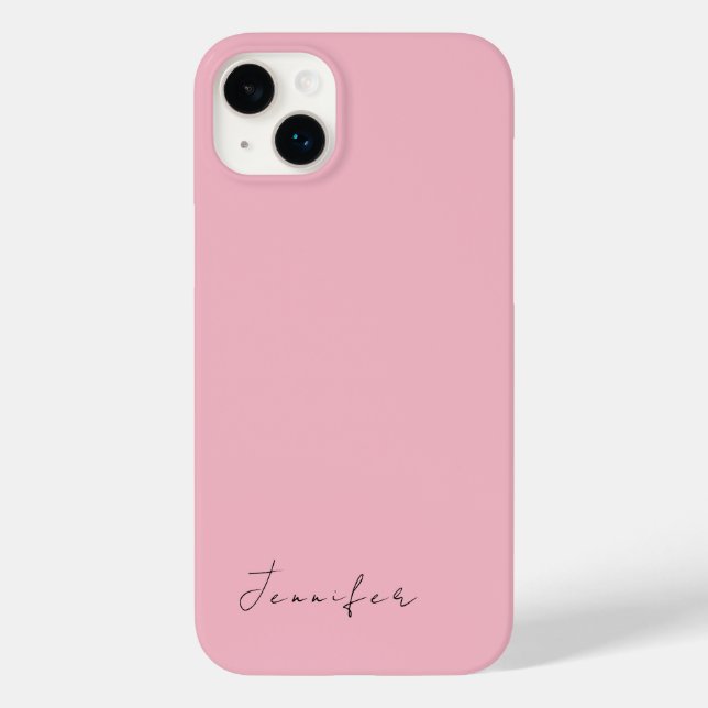 Calligraphy name professional plain pink feminine Case-Mate iPhone case (Back)