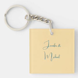 Calligraphy Names Elegant Plain Simple Beige Colou Key Ring