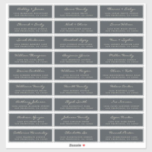 Calligraphy Off-Black Wedding Guest Address Labels