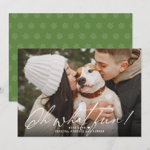 Calligraphy Oh What Fun Photo Holiday Card