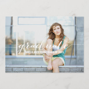 CALLIGRAPHY OVERLAY GRADUATION INVITATION