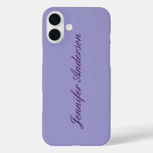 Calligraphy Pastel Pale Purple Personalised  iPhone 16 Plus Case
