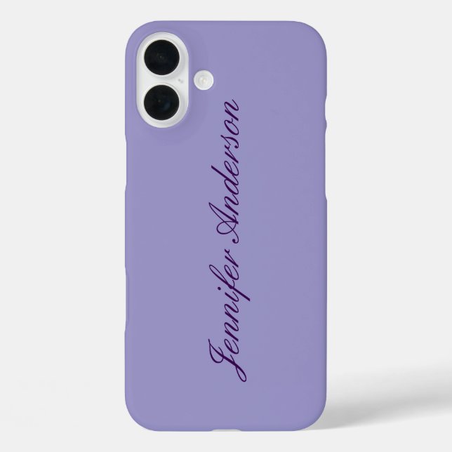 Calligraphy Pastel Pale Purple Personalised  Case-Mate iPhone Case (Back)