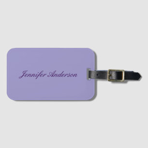Calligraphy Pastel Pale Purple Personalised  Luggage Tag