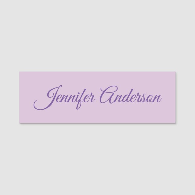 Calligraphy Pastel Thistle Pink Personalised  Name Tag (Front)