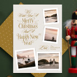 calligraphy photo collage new year merry christmas holiday card<br><div class="desc">calligraphy 4 photo collage new year merry christmas Holiday Card</div>