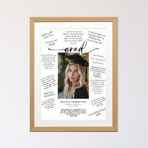 Calligraphy Photo Graduation Guest Signature Poster