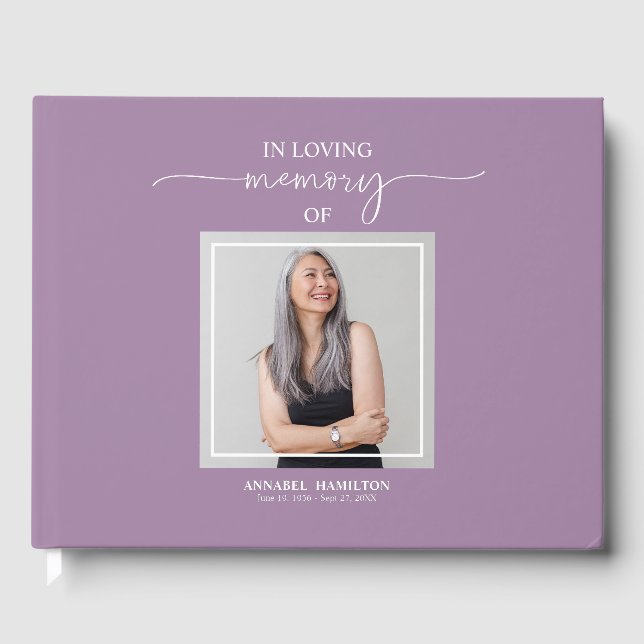 Calligraphy Photo Memorial Remembrance Guest Book (Front)