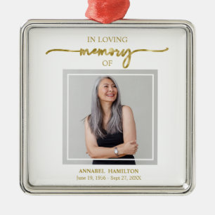 Calligraphy Photo Memorial Remembrance  Metal Tree Decoration