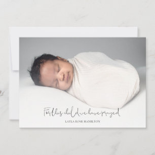 Calligraphy Photo New Baby Religious Thank You  Card
