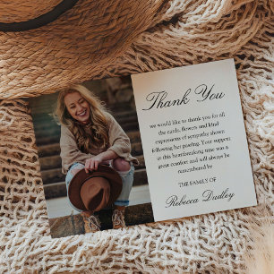 Calligraphy Photo Thank You Card Sympathy
