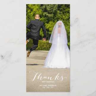 Calligraphy | Photo Wedding Thank You Photo Card