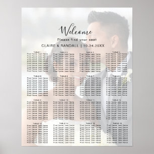 Calligraphy Photograph Wedding Seating Chart
