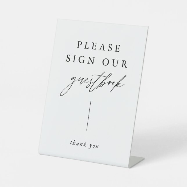 Calligraphy Please Sign Our Guestbook Sign (Front)