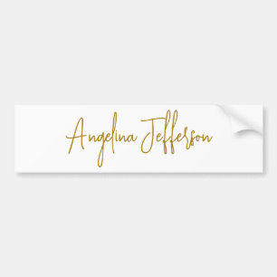 Calligraphy Professional Elegant Gold Color Bumper Sticker