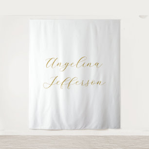 Calligraphy Professional Elegant Gold Color Tapestry