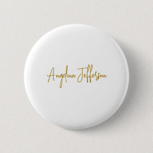 Calligraphy Professional Elegant Gold Colour 6 Cm Round Badge