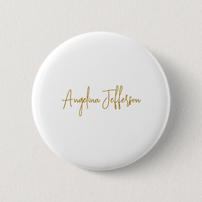 Calligraphy Professional Elegant Gold Colour 6 Cm Round Badge (Front)