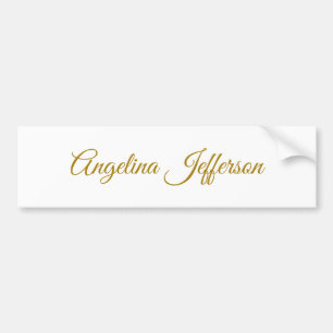 Calligraphy Professional Elegant Gold Colour Bumper Sticker
