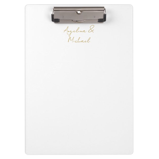Calligraphy Professional Elegant Gold Colour Clipboard (Front)