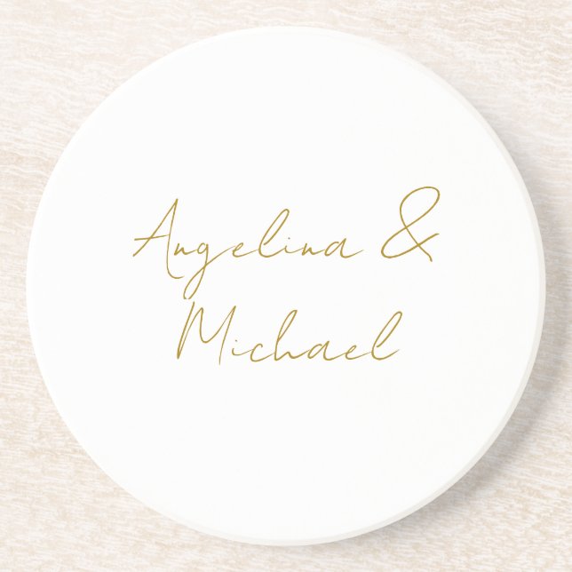 Calligraphy Professional Elegant Gold Colour Coaster (Front)