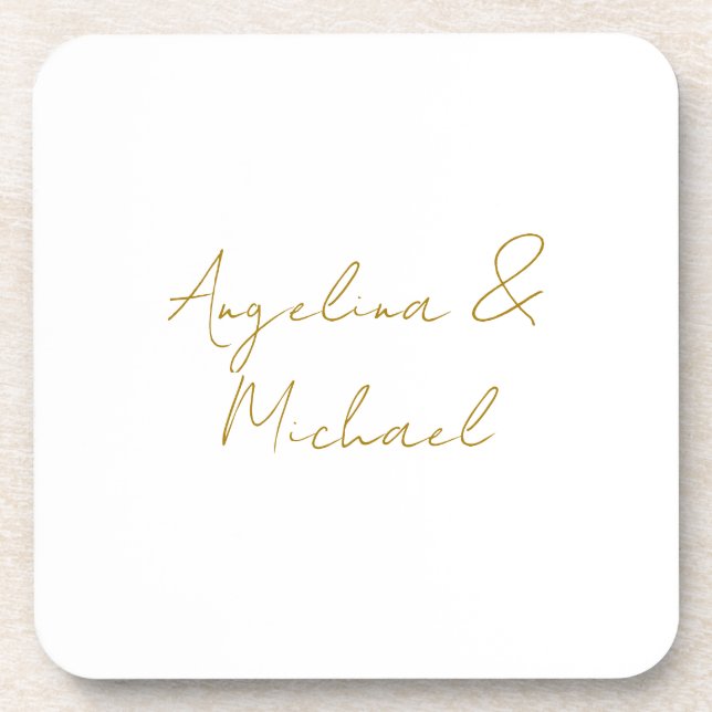 Calligraphy Professional Elegant Gold Colour Coaster (Front)