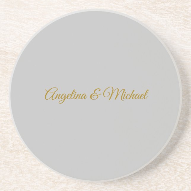 Calligraphy Professional Elegant Gold Colour Coaster (Front)