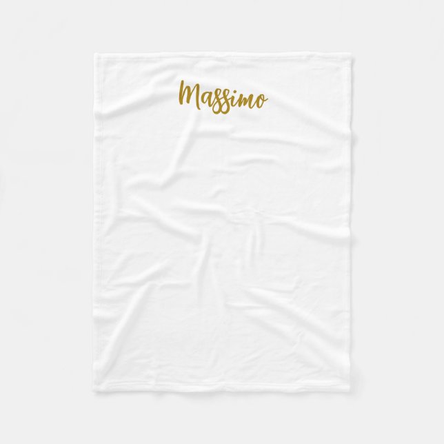Calligraphy Professional Elegant Gold Colour Fleece Blanket (Front)