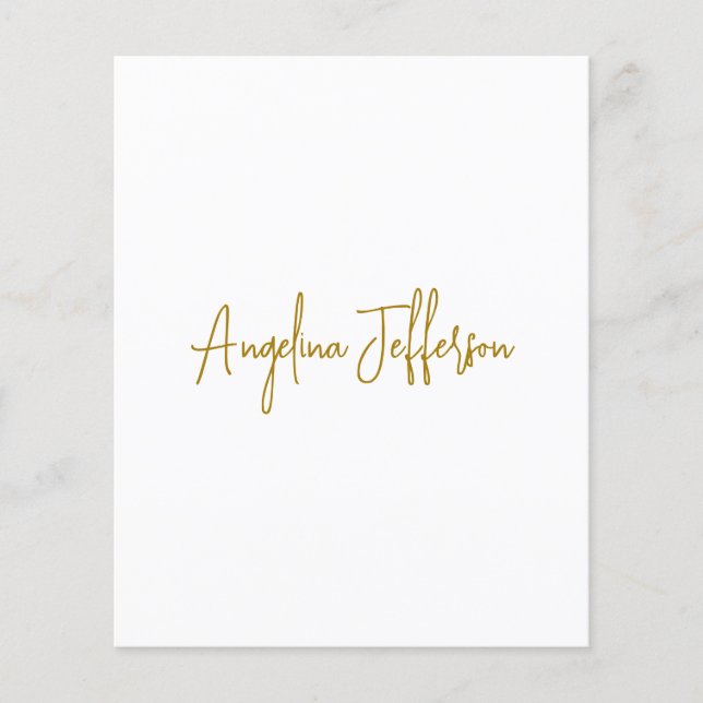 Calligraphy Professional Elegant Gold Colour Flyer (Front)