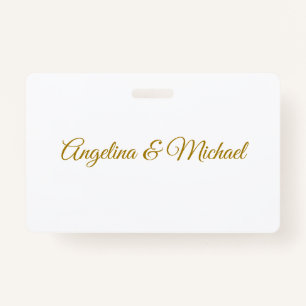 Calligraphy Professional Elegant Gold Colour ID Badge