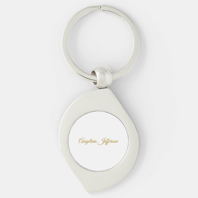 Calligraphy Professional Elegant Gold Colour Key Ring (Front)