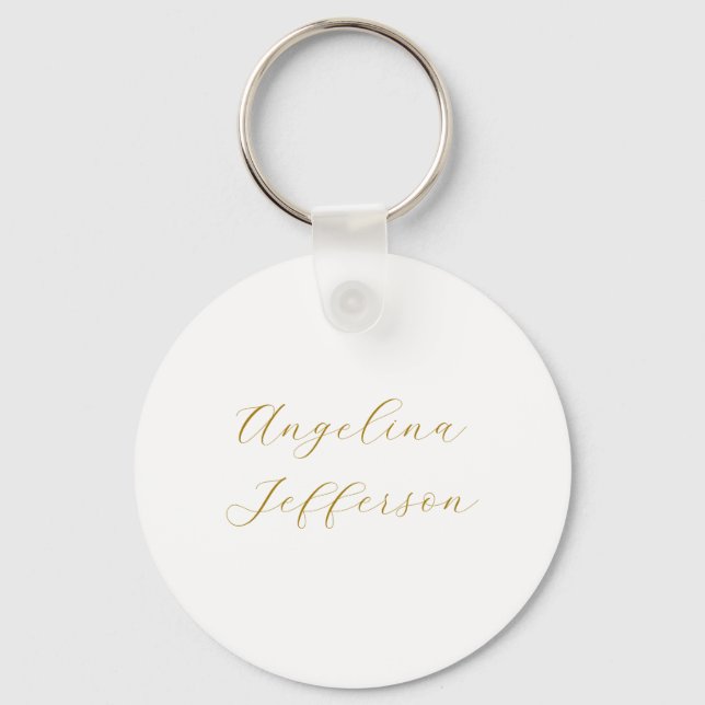Calligraphy Professional Elegant Gold Colour Key Ring (Front)