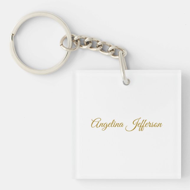 Calligraphy Professional Elegant Gold Colour Key Ring (Front)
