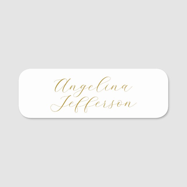 Calligraphy Professional Elegant Gold Colour Name Tag (Front)