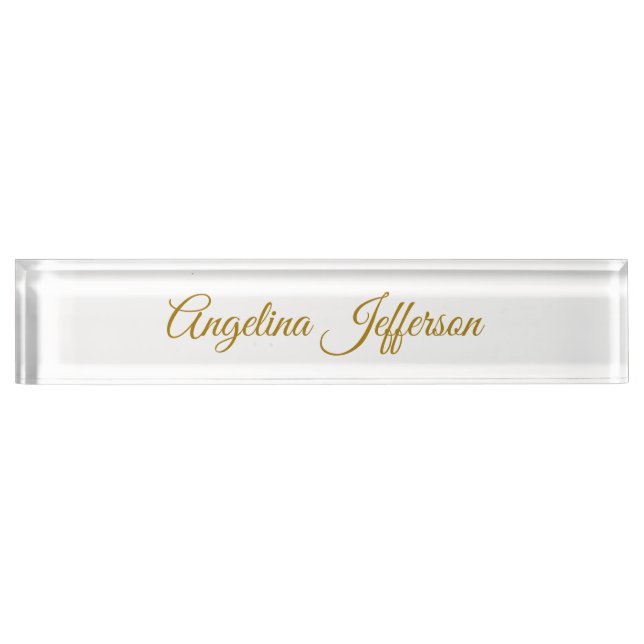 Calligraphy Professional Elegant Gold Colour Nameplate (Front)