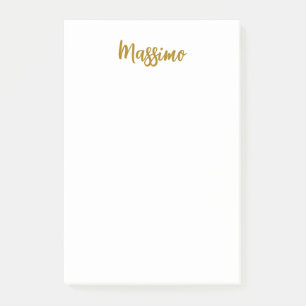 Calligraphy Professional Elegant Gold Colour Post-it Notes