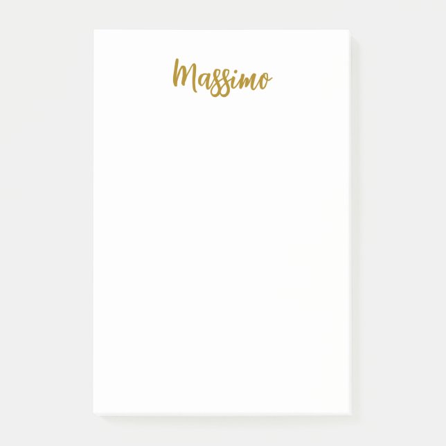 Calligraphy Professional Elegant Gold Colour Post-it Notes (Front)