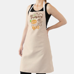 Calligraphy Pumpkin Spice and Everything Nice Apron