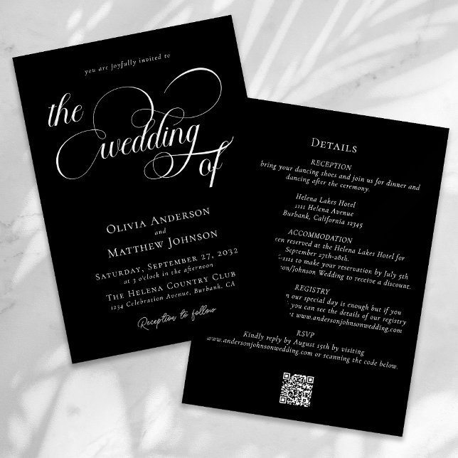 Calligraphy QR Code All in One Wedding Invitation (Creator Uploaded)
