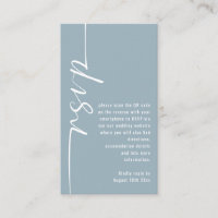 Calligraphy QR Code Dusty Blue Wedding RSVP