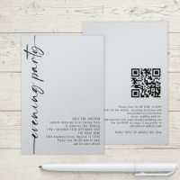 Calligraphy QR Code Wedding Evening Invite