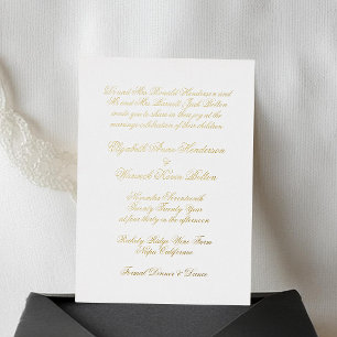 Calligraphy Real Gold & White Classic Wedding