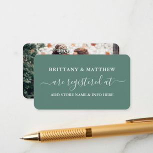 Calligraphy Registry Photo Eucalyptus Green Enclosure Card