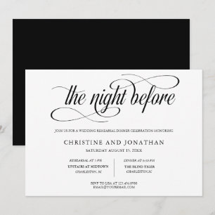 Calligraphy Rehearsal Dinner Invitation