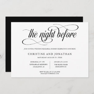 Calligraphy Rehearsal Dinner Invitation