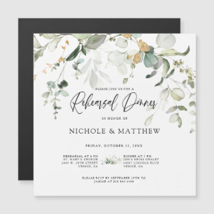 Calligraphy Rehearsal Dinner Magnet Invitation
