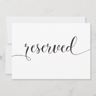Calligraphy Reserved Wedding Sign Card